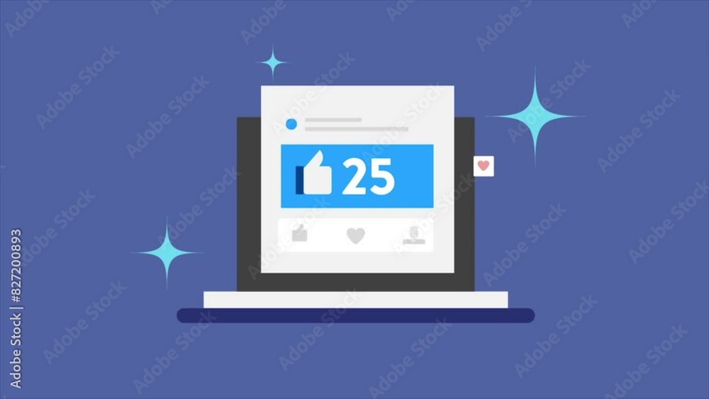 Social media like counts, Social media ad campaign attracting more likes, love, social media campaign performance, Animation video clip. Social media like counts, Social media ad campaign attracting more likes, love, social media campaign performance, Animation video clip.