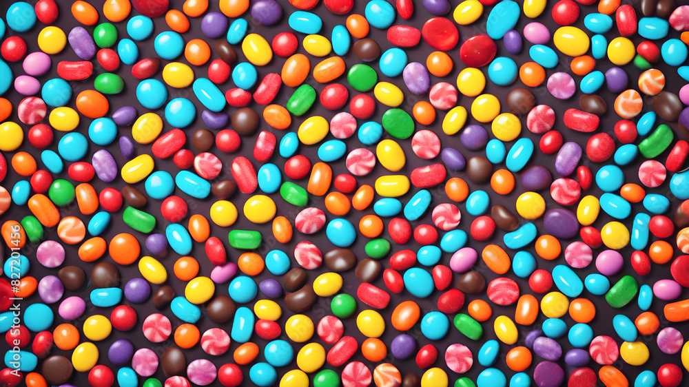 Colorful candies flying on the background, Generative AI Colorful candies flying on the background, Generative AI