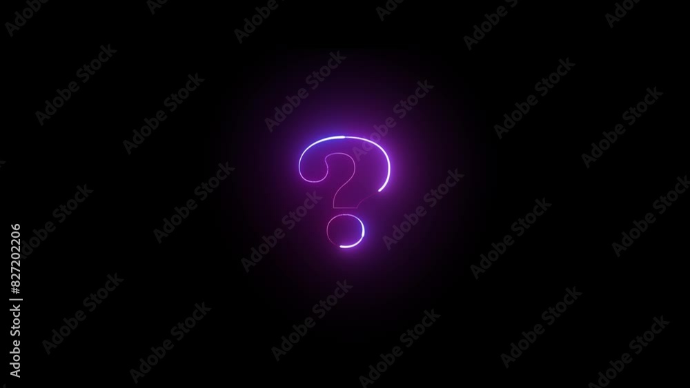 Question Mark Sign Neon on black background Question Mark Sign Neon on black background
