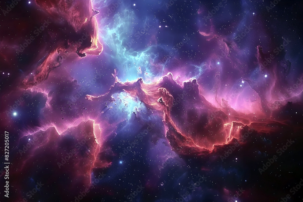 Captivating Cosmic Swirl:Ethereal Galactic Nebula with Luminous Stellar Formations in Serene Digital Captivating Cosmic Swirl:Ethereal Galactic Nebula with Luminous Stellar Formations in Serene Digital
