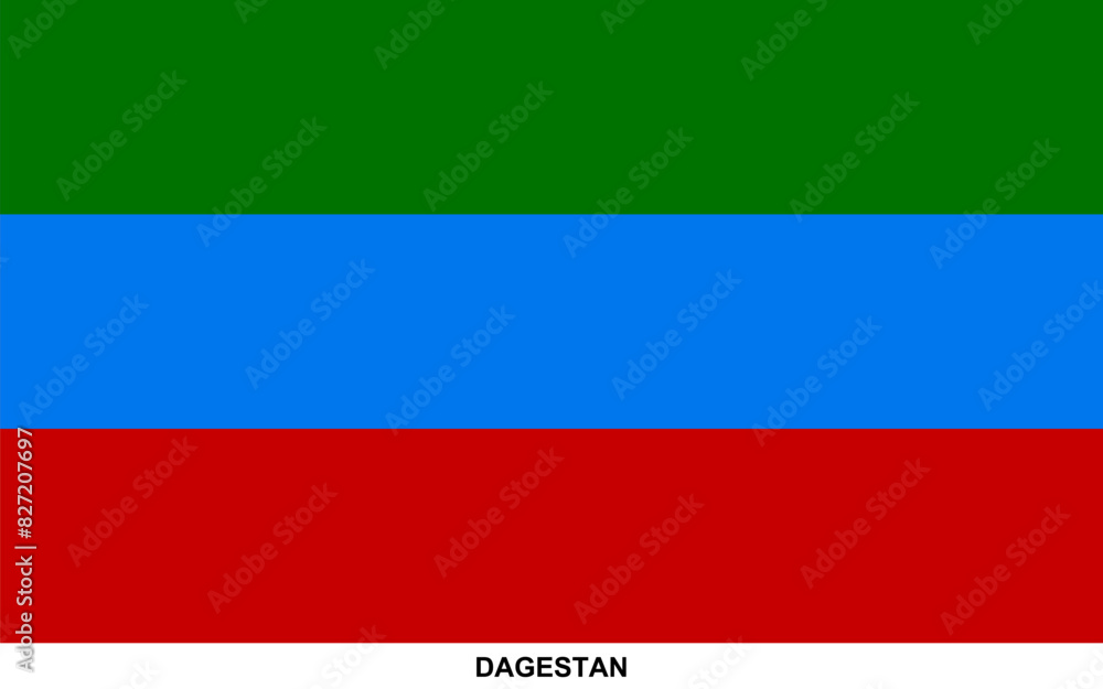 Obraz premium Flag of DAGESTAN, DAGESTAN national flag