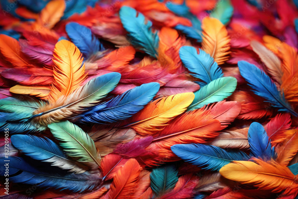 Obraz premium colorful feathers background