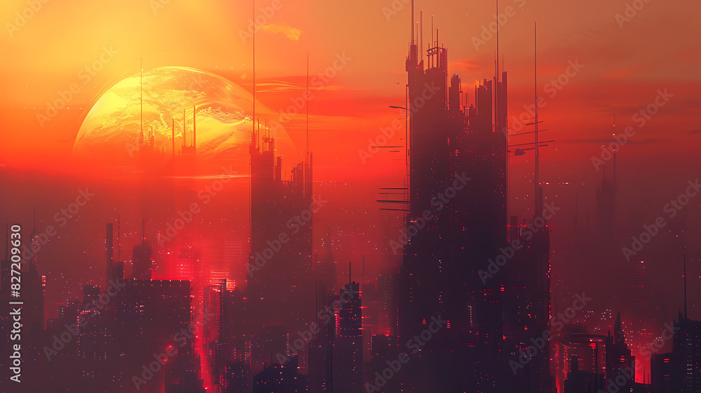 Sunset, the beauty of light that appears naturally Sunset, the beauty of light that appears naturally