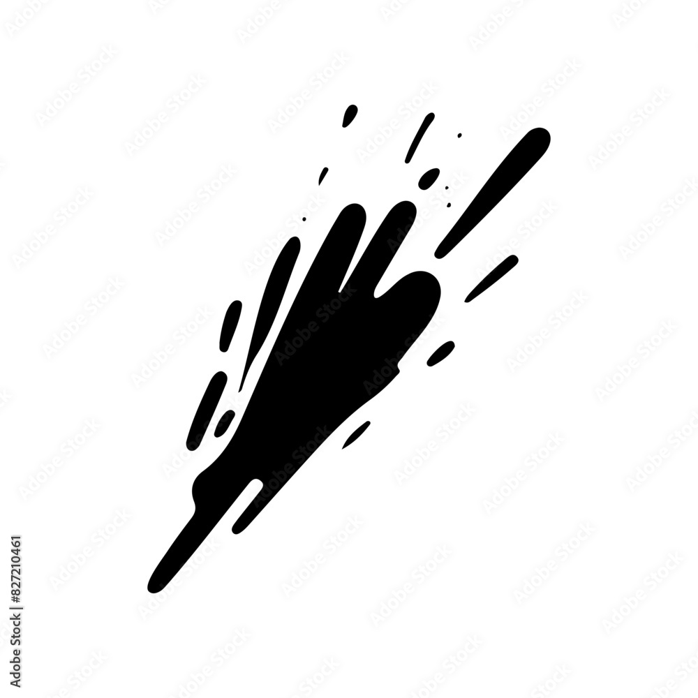 Vector silhouette, brush strokes, black splashes on paper. Vector silhouette, brush strokes, black splashes on paper.