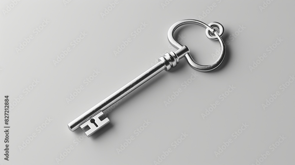 Key to Security: Minimalist Symbol of Access and Encryption on Plain Background Key to Security: Minimalist Symbol of Access and Encryption on Plain Background