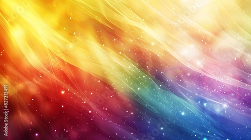 Colorful abstract background with overlapping rainbow colors and light effects, ideal for Pride Month celebrations