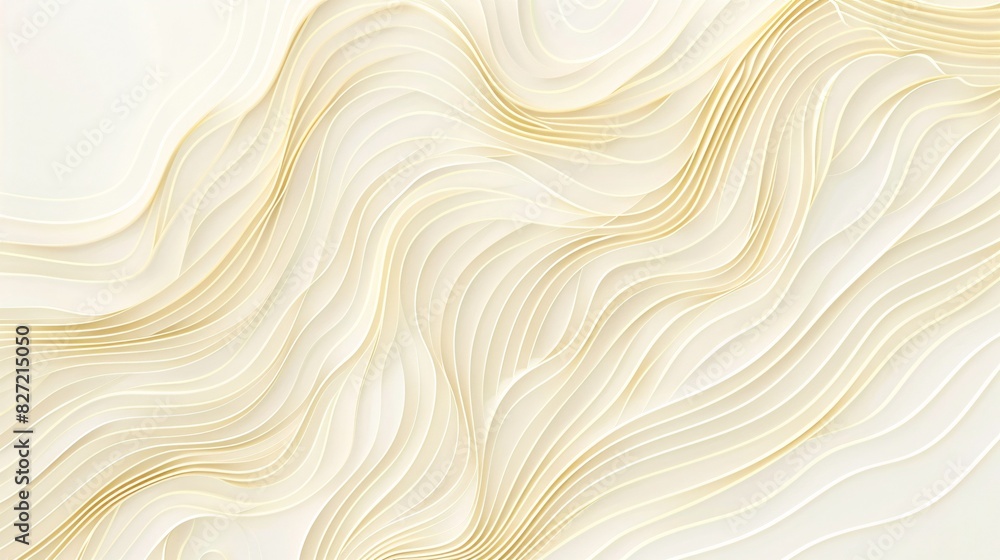 Obraz premium Organic light yellow lines forming intricate, wave-like designs on a minimalistic background, ideal for a subtle and elegant wallpaper