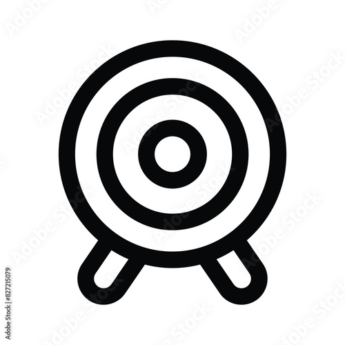 Dartboard with arrow concept icon of archery game, pixel perfect vector