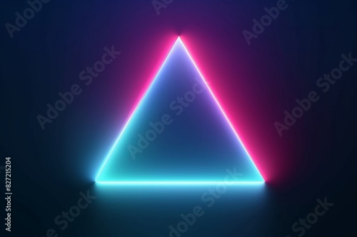 neon triangular shape on blue background
