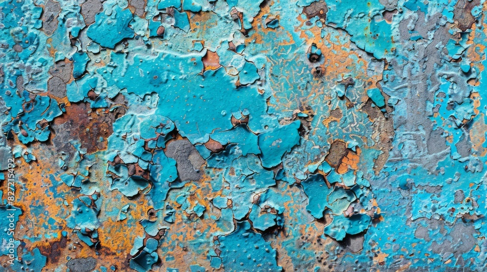 Textured Surface: Peeling Turquoise Paint on Rusted Metal Textured Surface: Peeling Turquoise Paint on Rusted Metal
