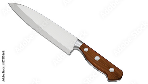 High-quality chef knife with a wooden handle and stainless steel blade, perfect for culinary professionals and kitchen enthusiasts.