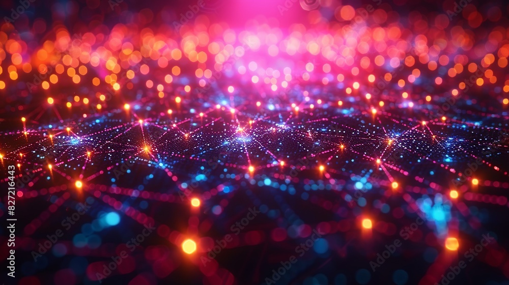 A detailed and dynamic illustration of a global database, featuring interconnected data points and pathways glowing in various hues, with a bright, colorful background and bokeh effect to highlight A detailed and dynamic illustration of a global database, featuring interconnected data points and pathways glowing in various hues, with a bright, colorful background and bokeh effect to highlight