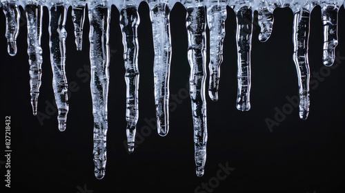 Icicles ice overlay texture black background