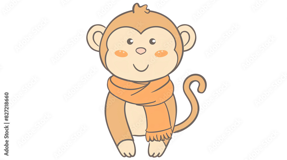 monkeys wearing scarves. One has brown fur and a blue scarf. The other has orange fur and a pink scarf. monkeys wearing scarves. One has brown fur and a blue scarf. The other has orange fur and a pink scarf.