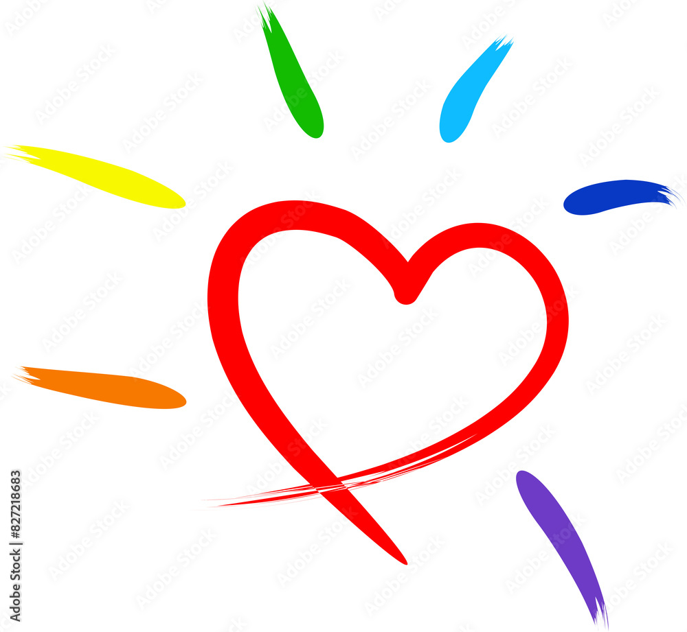 Fototapeta premium Pride month day heart shape icon 