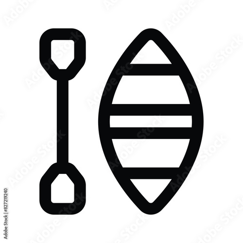 Modern icon of rafting boat, customizable vector of canoe