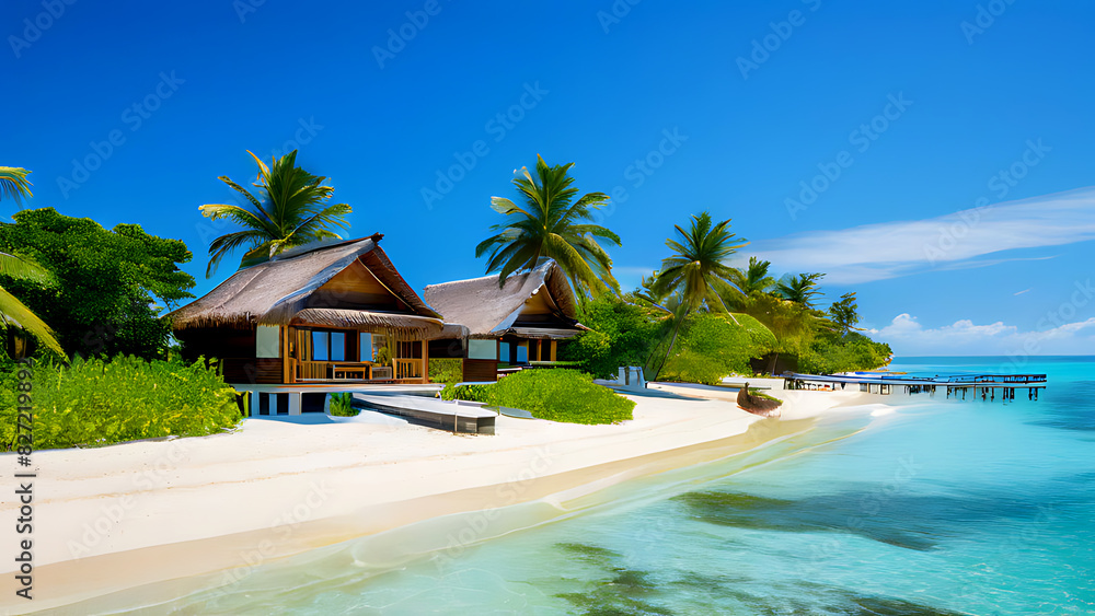 Landscape of paradise tropical island beach Landscape of paradise tropical island beach