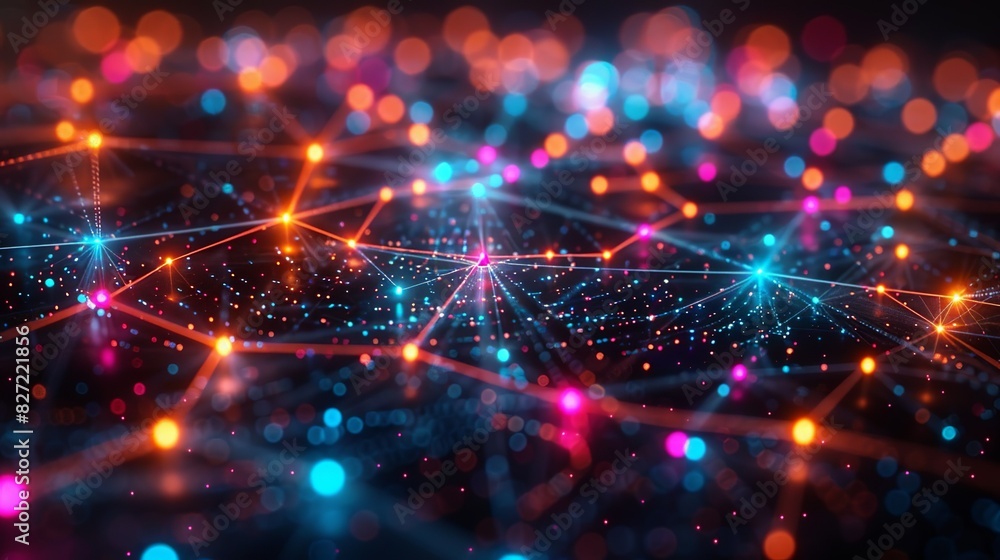 An engaging 3D rendering of big data analytics, showing intricate data pathways and nodes illuminated by various colors, set against a dynamic, glowing environment with a subtle bokeh effect. An engaging 3D rendering of big data analytics, showing intricate data pathways and nodes illuminated by various colors, set against a dynamic, glowing environment with a subtle bokeh effect.