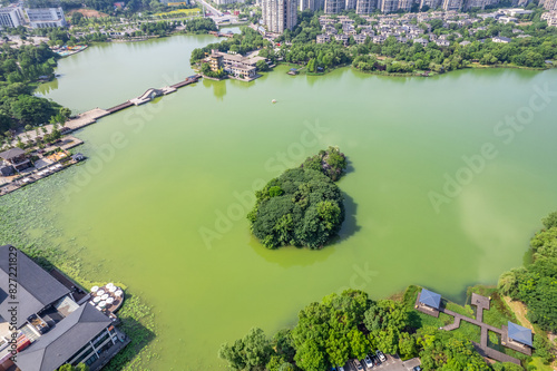 Aerial photography of Yuehu Park, Changsha, China photo