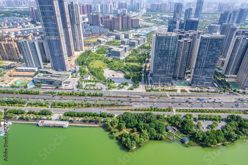 Aerial photography of urban roads in Changsha, China