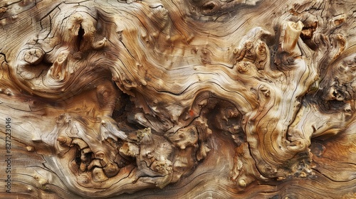 Dry Teak Wood Roots Surface Characteristics photo