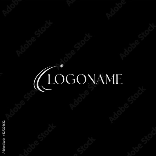 elegant shooting star logo concept vector icon