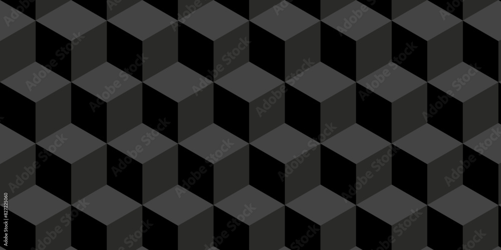 Abstract black and gray style minimal blank cubic. Geometric pattern illustration mosaic, square and triangle wallpaper. Seamless cube technology business concept. Abstract black and gray style minimal blank cubic. Geometric pattern illustration mosaic, square and triangle wallpaper. Seamless cube technology business concept.