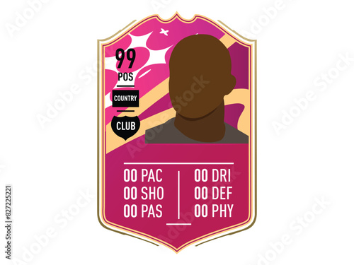 FUT Card- Fifa Ultimate Team custom card vector illustration. Vector card for your personalize edit and printing 