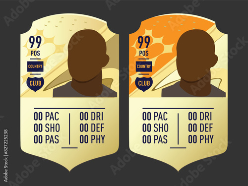 FUT Card- Fifa Ultimate Team custom card vector illustration. Vector card for your personalize edit and printing 