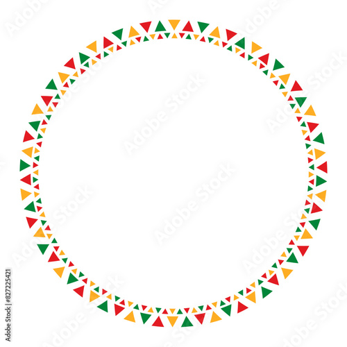 Abstract Juneteenth round frame isolated on a transparent background. Black History Month. Copy space. Vector Illustration