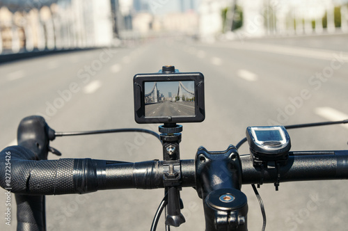 Action camera to capture on a steering wheel  of bicycle