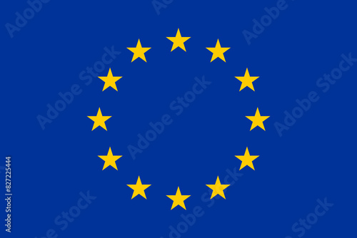 Flag of Europe. The official national flag of the European Union. Correct proportions and colors. Vector illustration