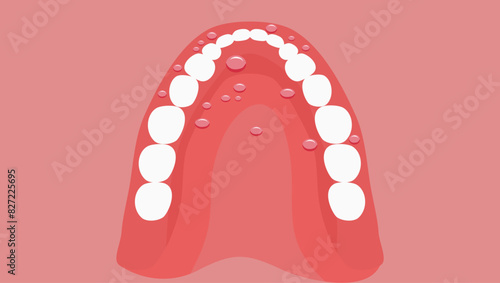 stomatitis emblem, flat color illustration photo