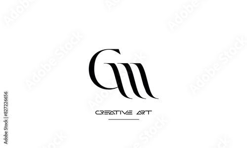 GM, MG, G, M abstract letters logo monogram