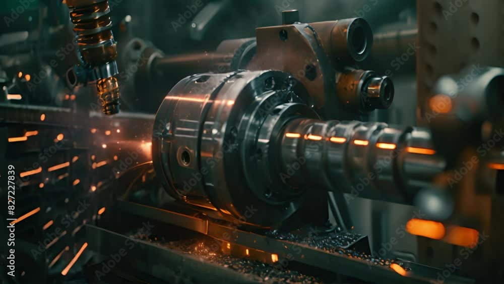 Cutting carbon fibre automotive parts on a lathe in a factory that makes automotive parts Cutting carbon fibre automotive parts on a lathe in a factory that makes automotive parts