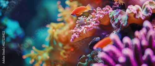 Colorful fish swimming in a vibrant coral reef, showcasing the diversity and beauty of marine life and underwater ecosystems.