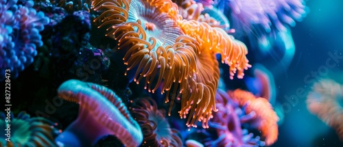 A variety of colorful corals in a thriving reef ecosystem  showcasing the beauty and diversity of marine life underwater.