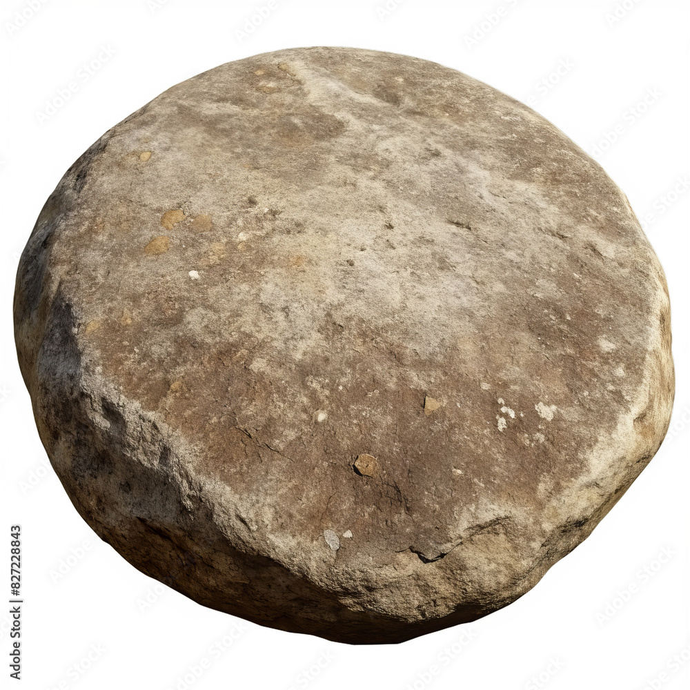 Large Flat Stone with Natural Texture, Isolated on White Transparent Background, png element Large Flat Stone with Natural Texture, Isolated on White Transparent Background, png element