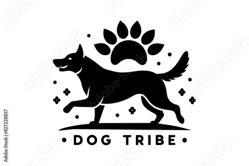 Dog Tribe Academy logo vector silhouette illustration