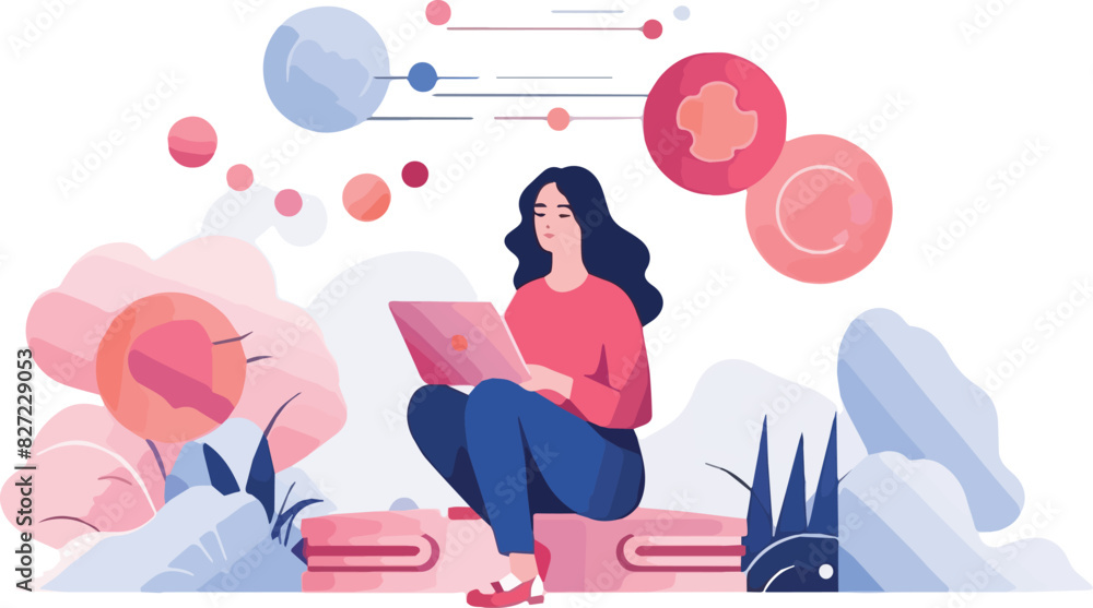 Young woman using laptop at home. Freelance and remote work concept Young woman using laptop at home. Freelance and remote work concept