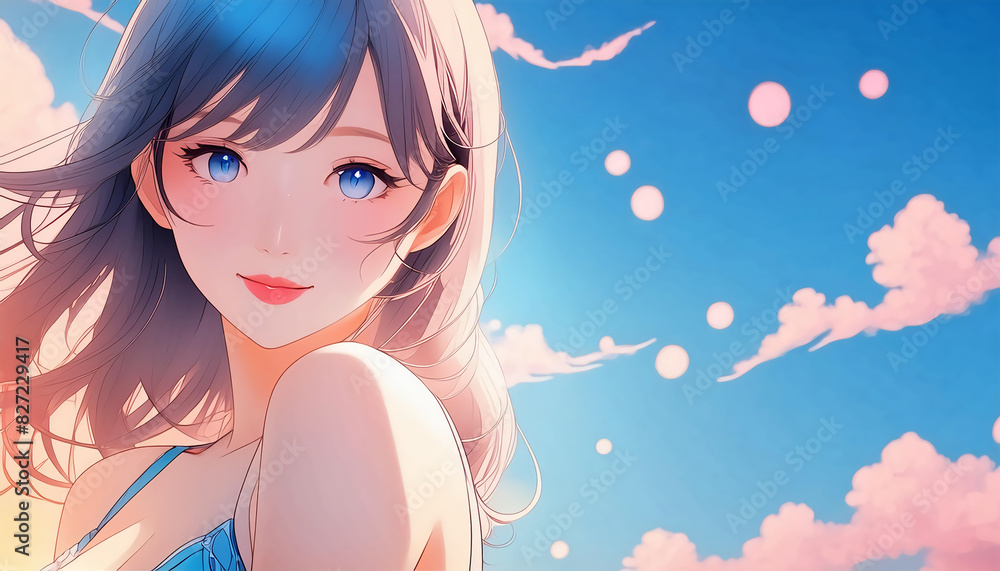 アニメ・漫画風の女性・女の子のイラスト素材 アニメ・漫画風の女性・女の子のイラスト素材