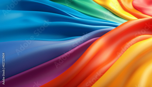 A colorful piece of fabric with a rainbow pattern