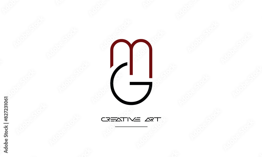GM, MG, G, M abstract letters logo monogram GM, MG, G, M abstract letters logo monogram