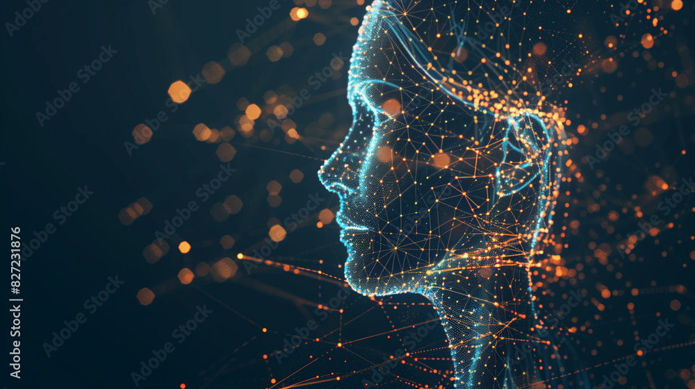 visualization of the AI, created with generative AI technology Stock ...