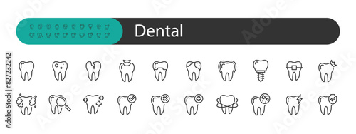 set of dental icons, dentist, teeth, oral care