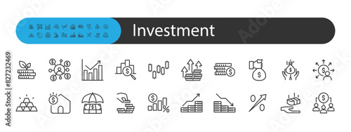 set of investment icons, budget, money management,