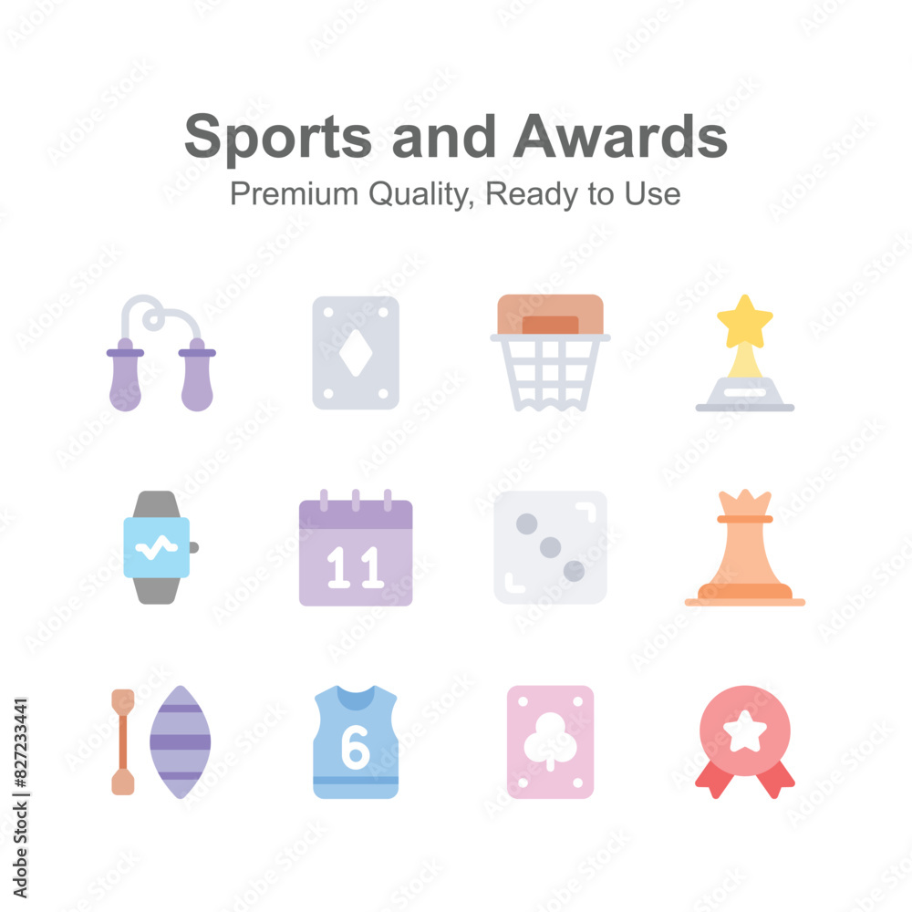Sports, games and awards icons set, ready to use vectors Sports, games and awards icons set, ready to use vectors