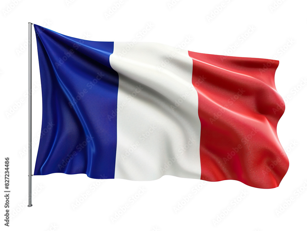 3D illustration France flag on white isolated background PNG 3D illustration France flag on white isolated background PNG