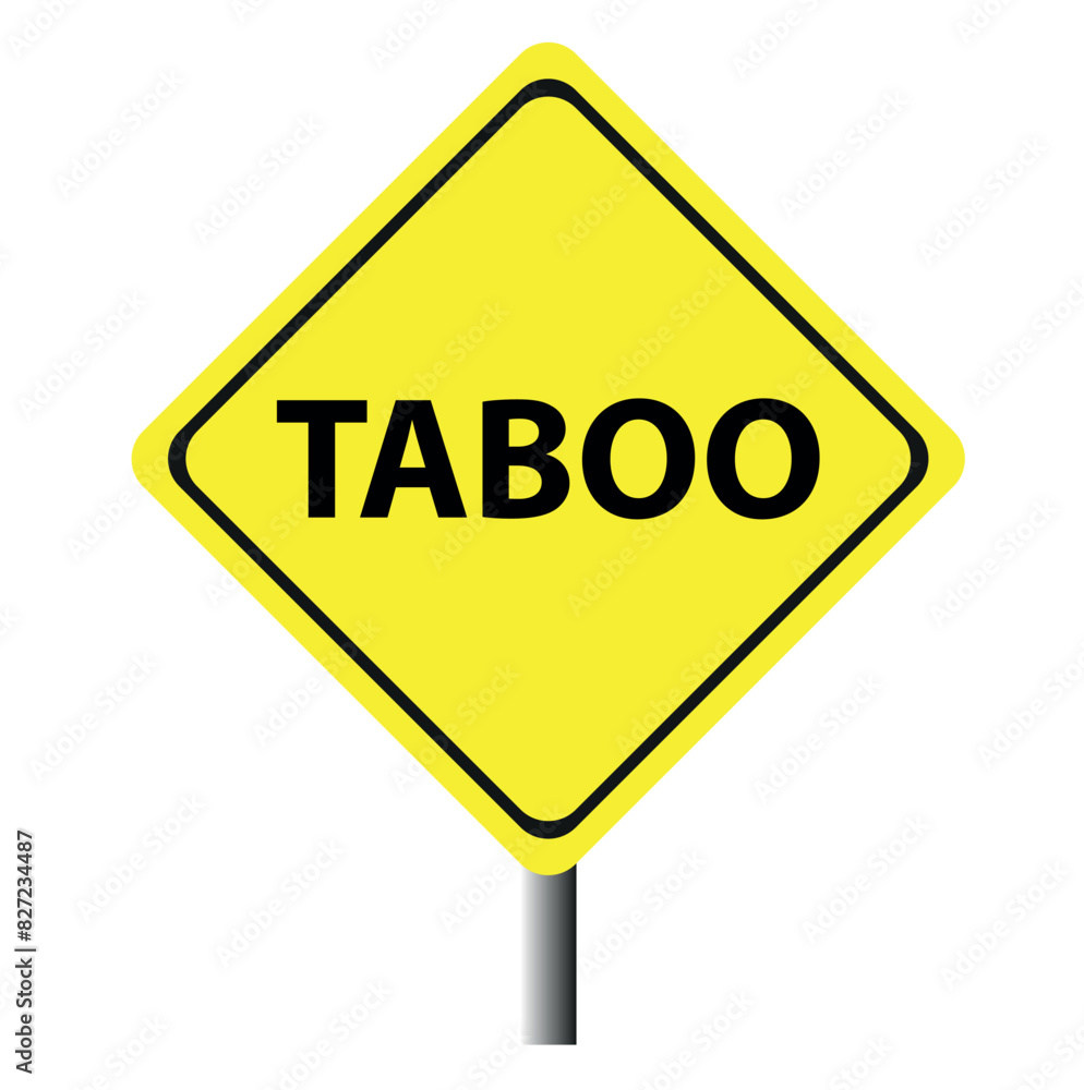 TABOO. Road sing on the white background. Raster illustration. TABOO. Road sing on the white background. Raster illustration.