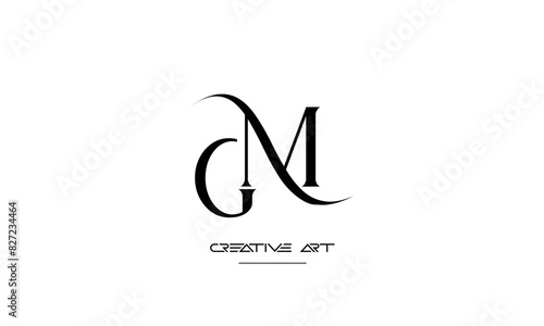 GM, MG, G, M abstract letters logo monogram